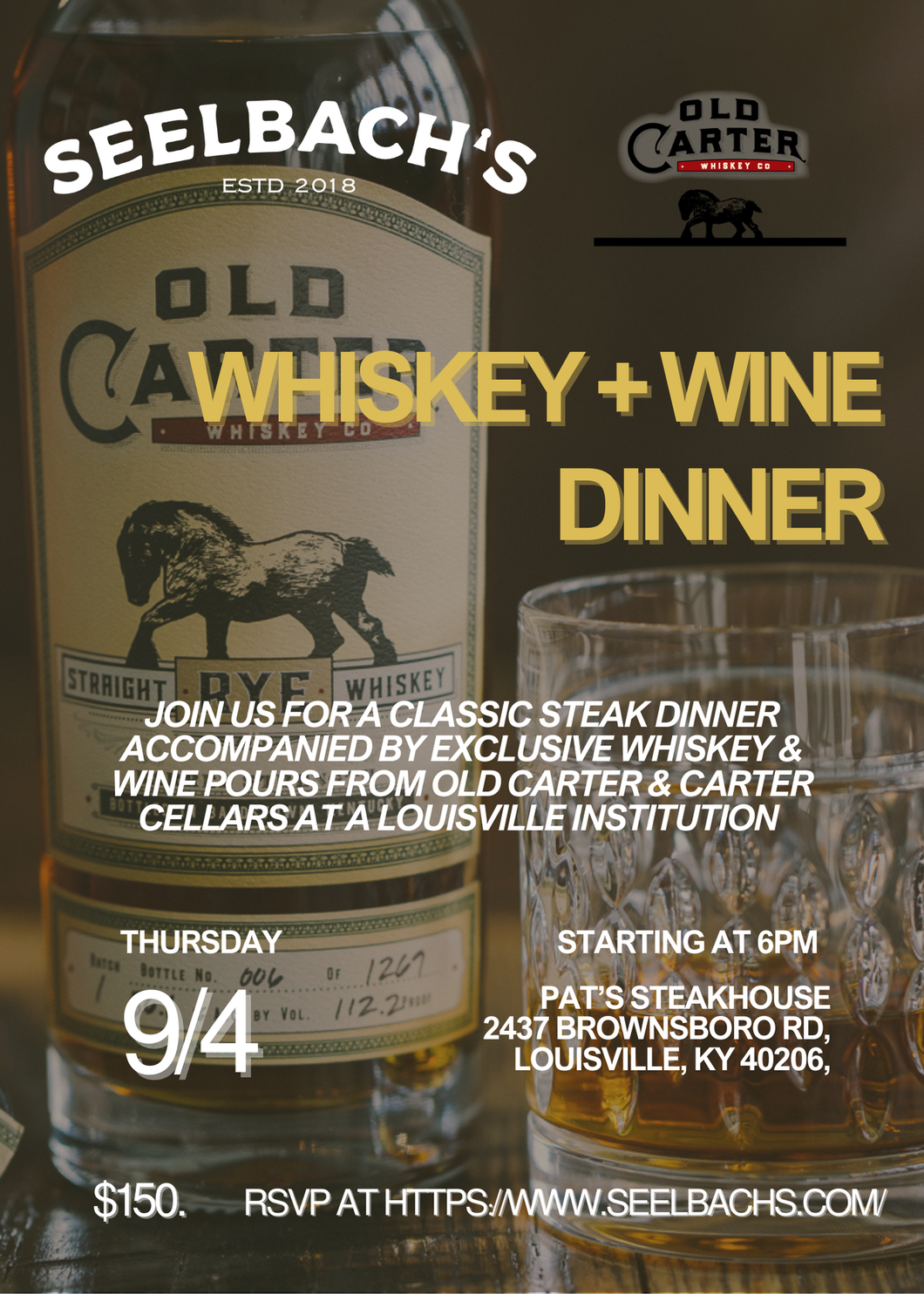 Seelbach’s x Old Carter Whiskey & Wine Dinner