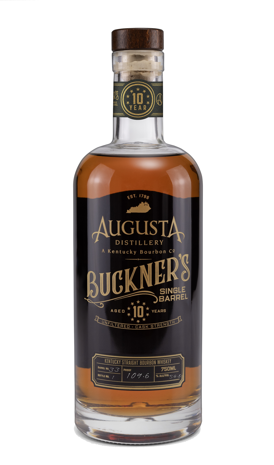 Augusta Distillery Buckner's 10-Year Single Barrel Bourbon Barrel #33 109.6 proof - Selected by Seelbach's