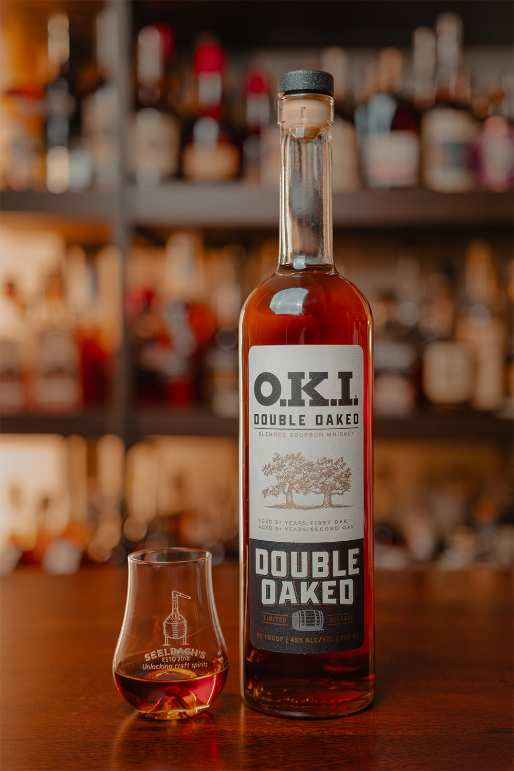 O.K.I Double Oaked Blended Bourbon Whiskey – Seelbach's