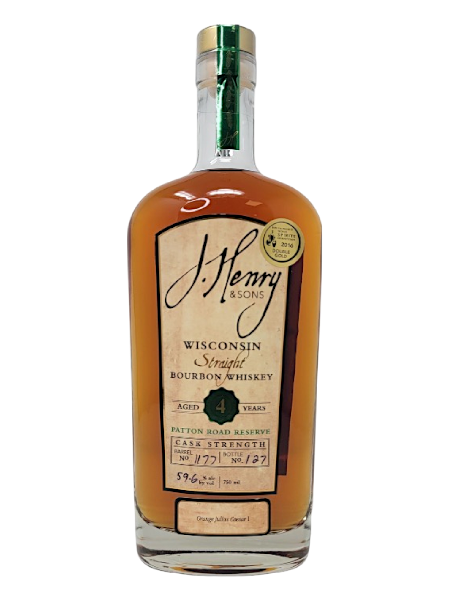 J. Henry & Sons Patton Road Reserve Wisconsin Straight Bourbon