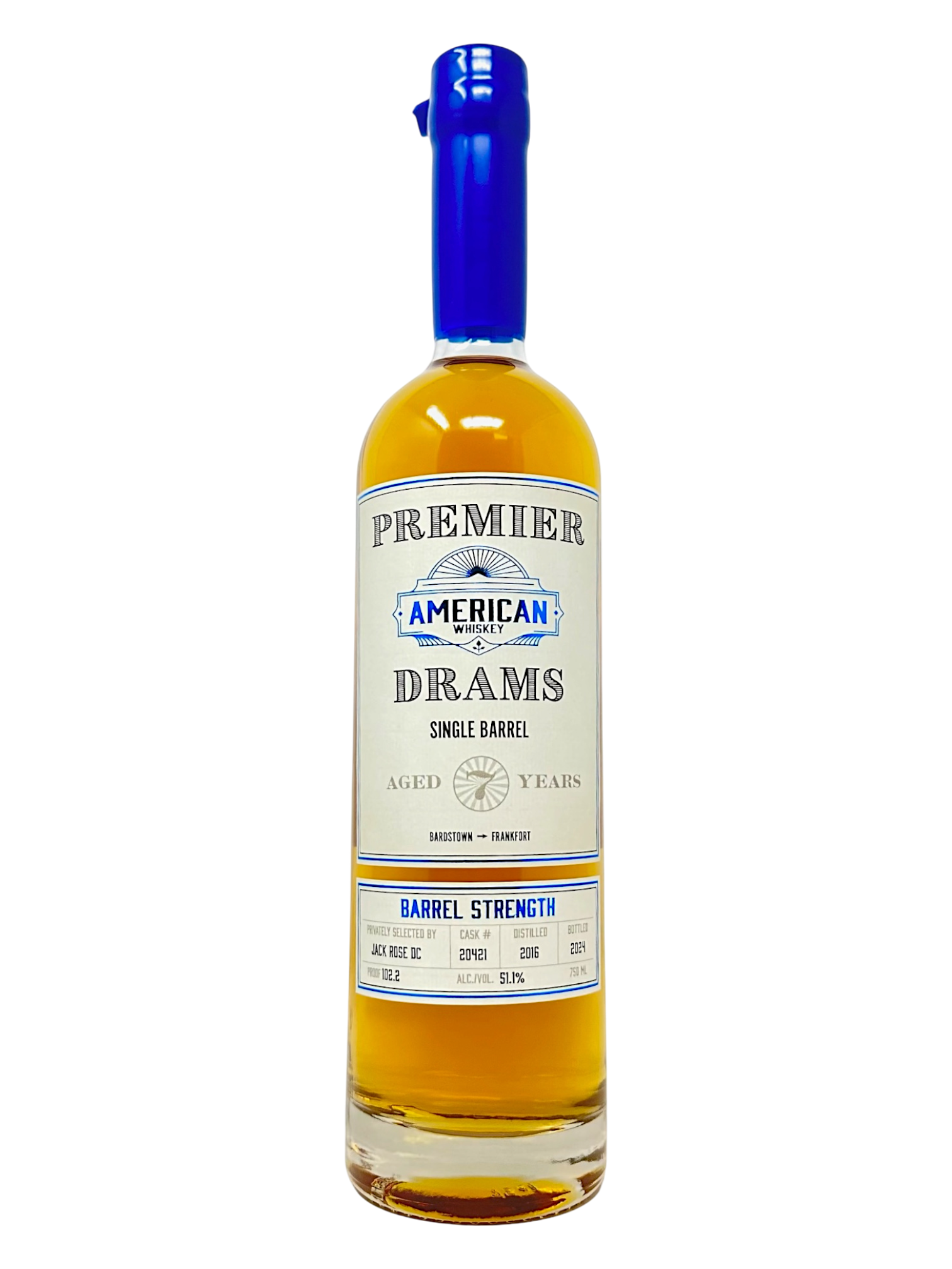 Premier Drams Single Barrel American Whiskey #20421 102.2 proof