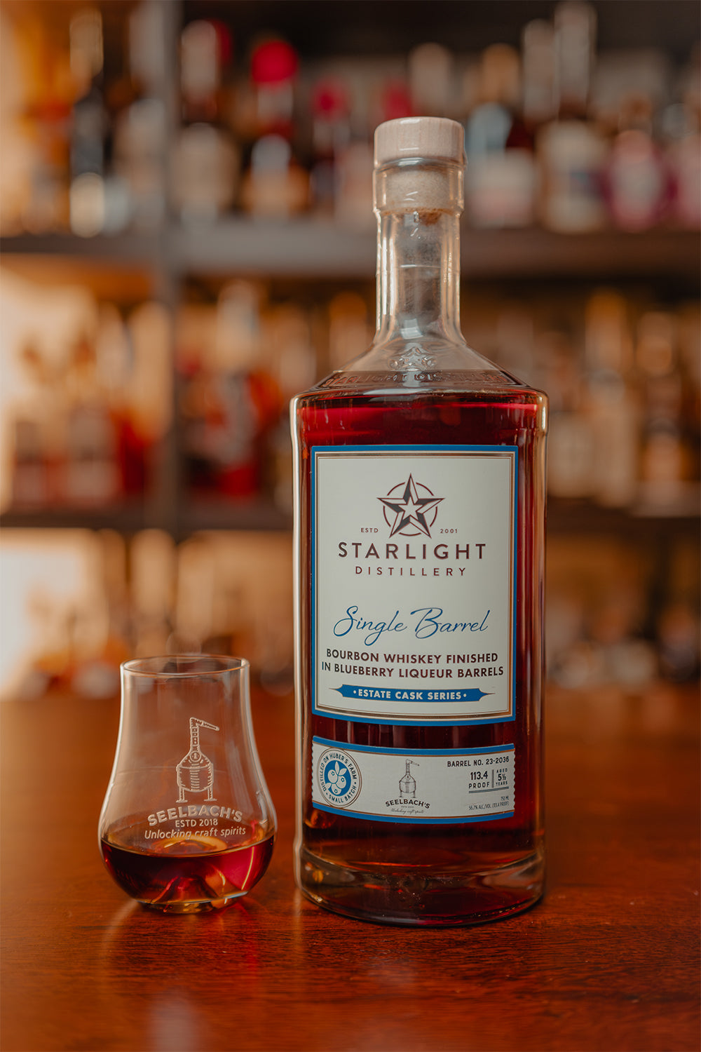 Starlight Blueberry Liqueur Finished Bourbon #23-2036 113.4 proof - Selected by Seelbach's