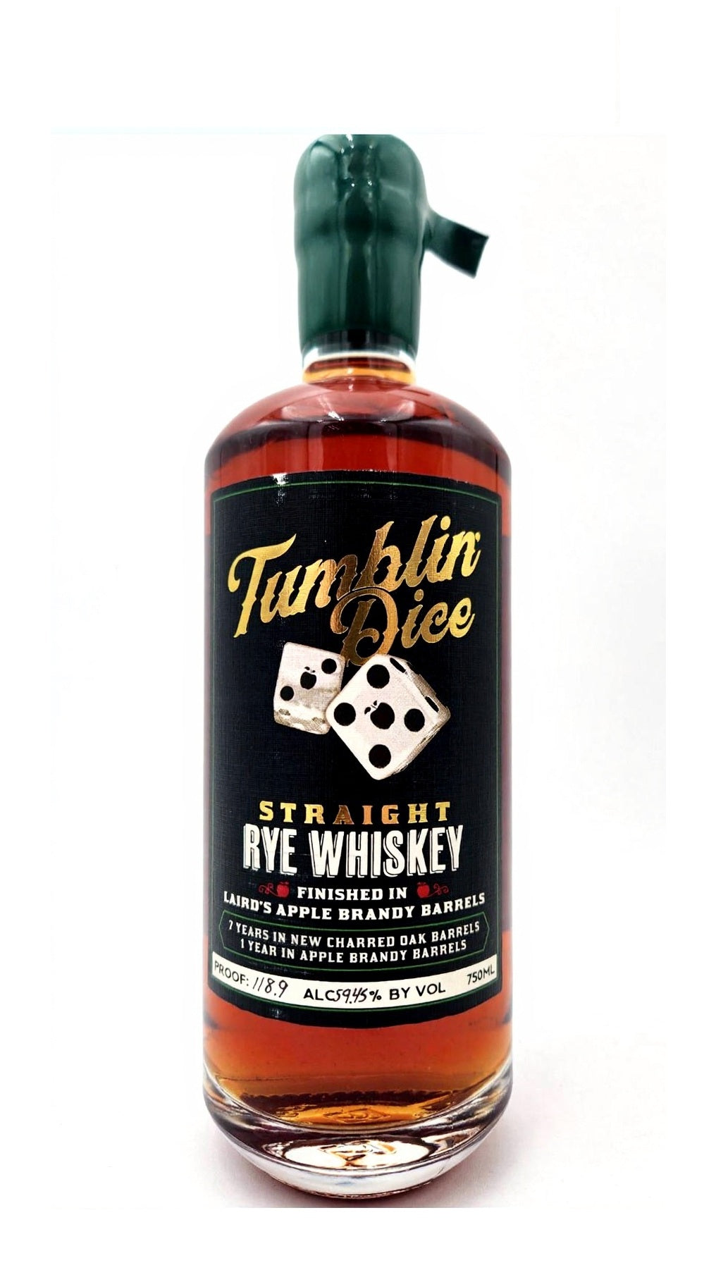 Tumblin Dice Straight Rye Whiskey Finished in Laird's Apple Brandy Barrels