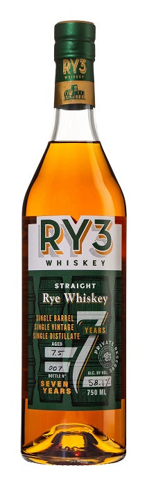 Ry3 Whiskey 7.5 Years Straight Rye Whiskey