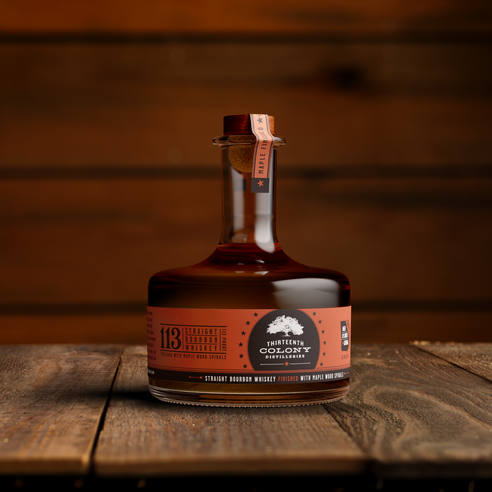 13th Colony Distillery 113 Bourbon Finished With Maple Wood Spirals