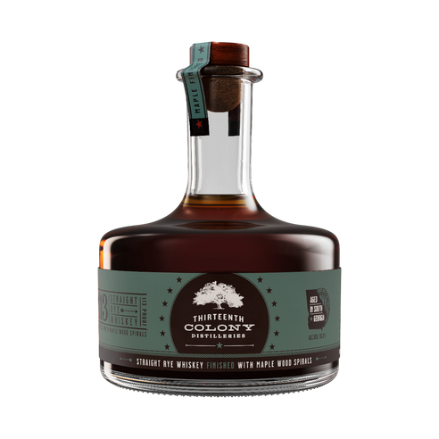 13th Colony Straight Rye Whiskey Finished with Maple Wood Spirals