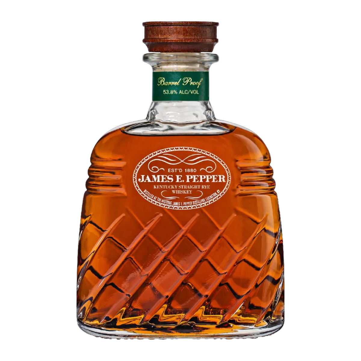 James E Pepper Decanter Barrel Proof Rye Whiskey
