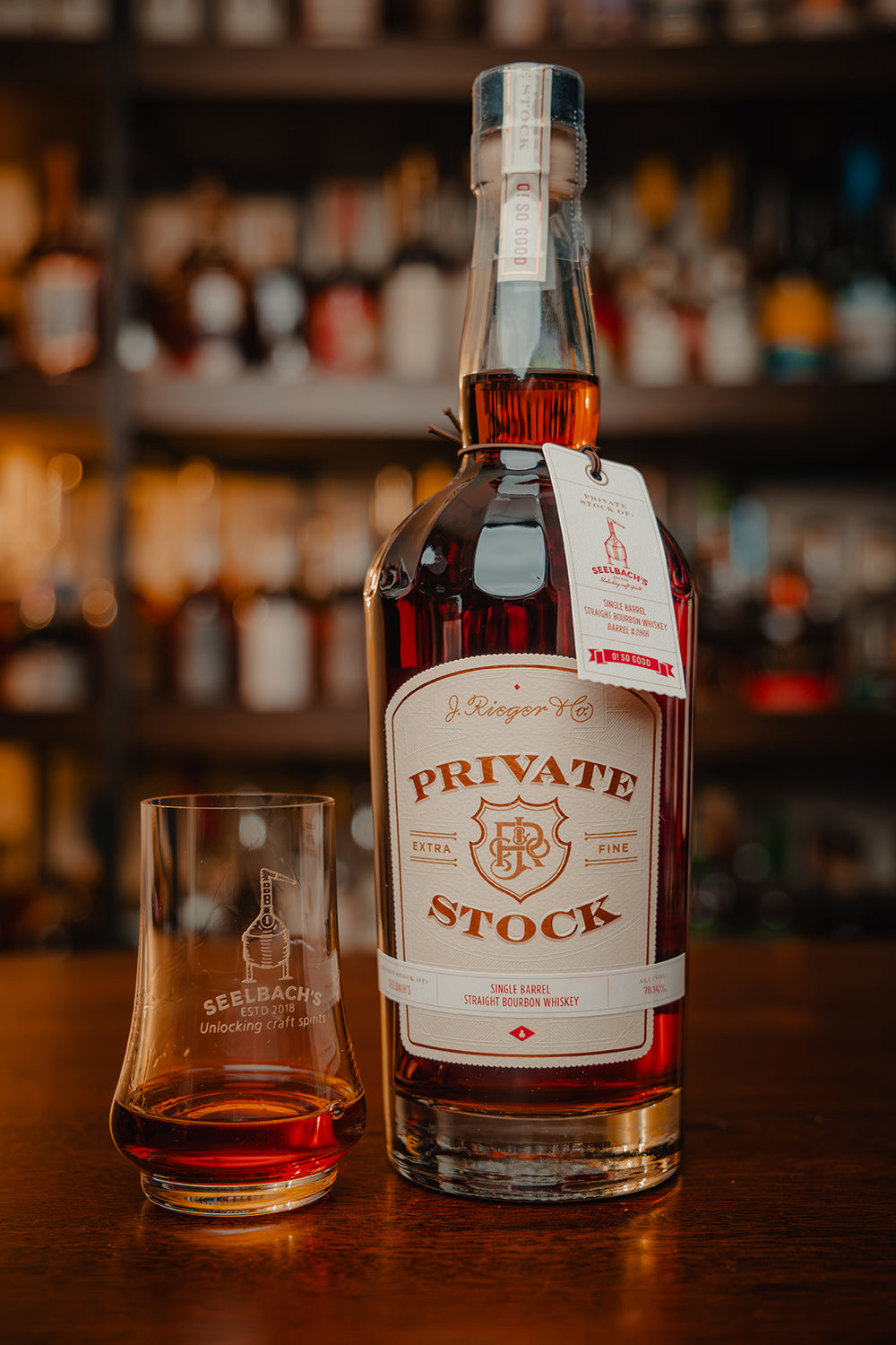 J. Rieger & Co Private Stock Straight Bourbon Whiskey #2866 156.3 proof - Selected by Seelbach's