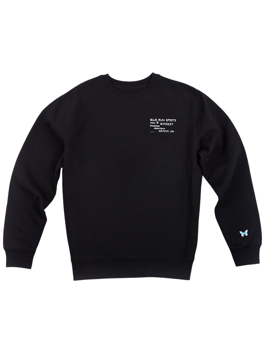 Blue Run Crew Neck Sweatshirt - Black
