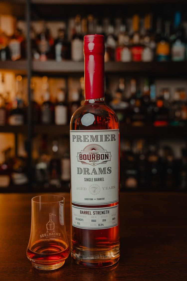Premier Drams Single Barrel Bourbon #19860 113.6 proof - Selected by Seelbachs