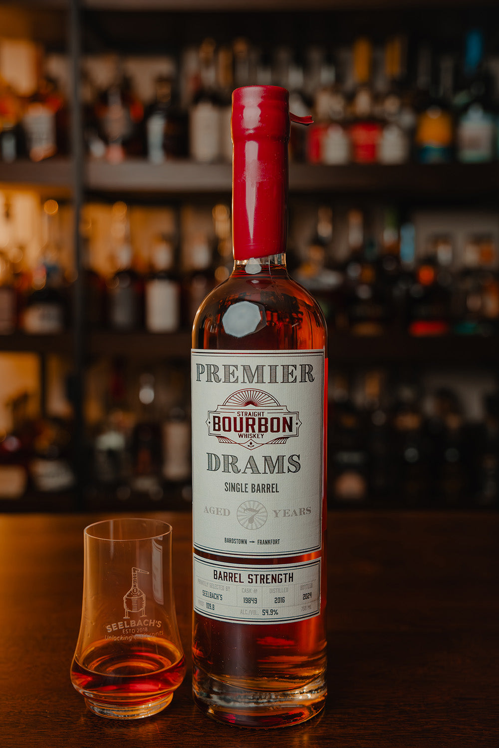 Premier Drams Single Barrel Bourbon #19849 109.8 proof - Selected by Seelbachs