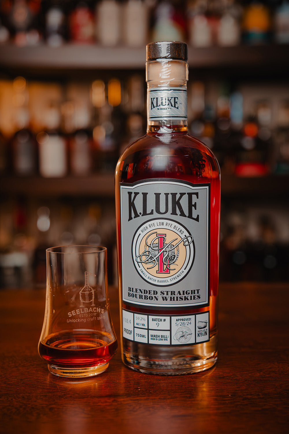 K.LUKE Small Batch Barrel Strength Bourbon Batch 9 Seelbach's