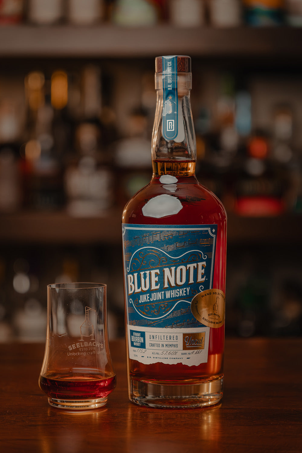 Blue Note Juke Joint Uncut Bourbon Whiskey 4BBL - An Oldie But a Goodie - 115.2 Proof - Seelbach's Exclusive Blend