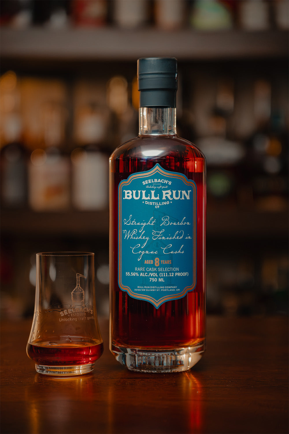 Bull Run Distillery 8-Year Single Barrel  Bourbon Cognac Finish 111.12 proof - Selected by Seelbach's