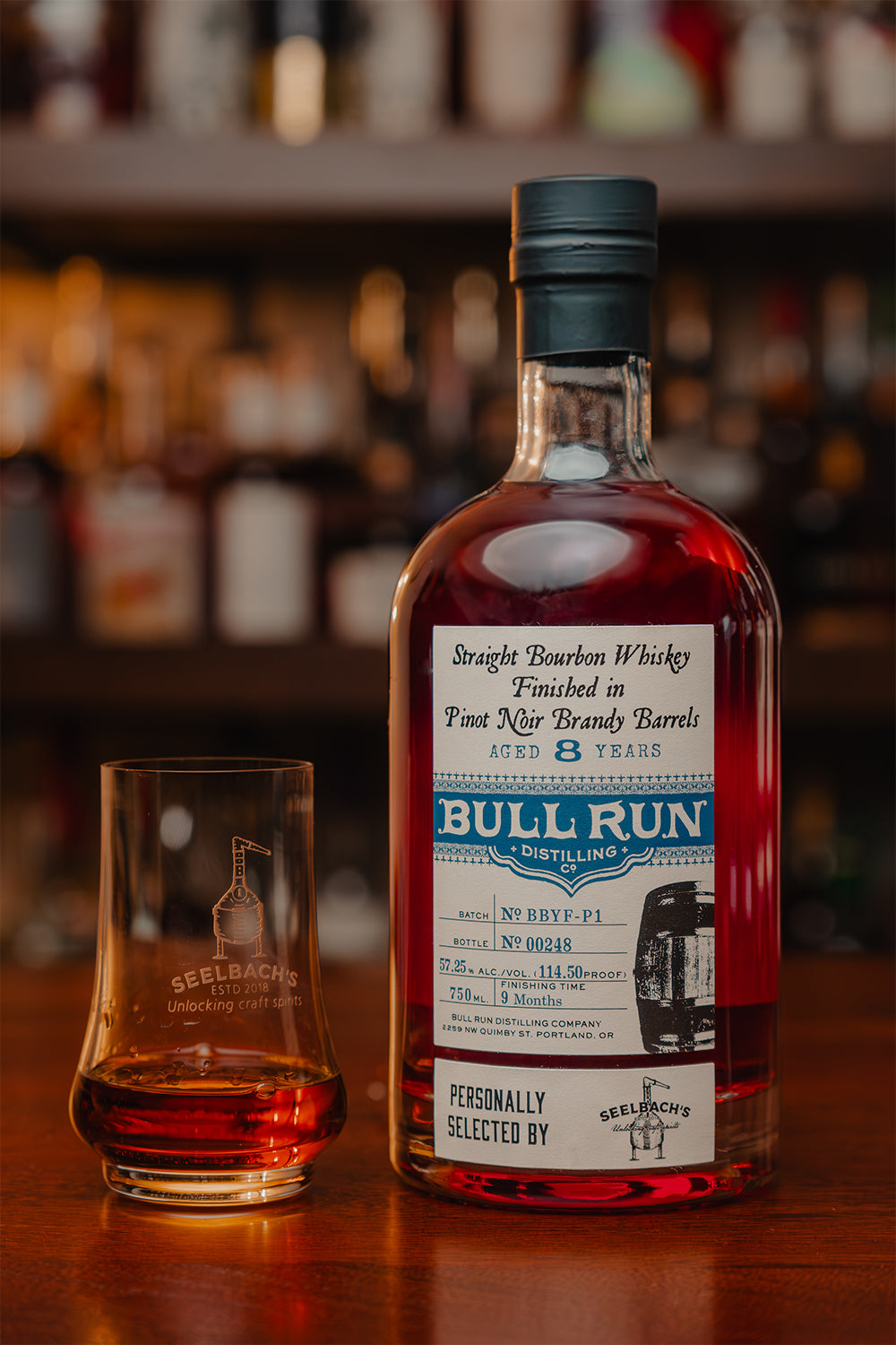 Bull Run Distillery 8-Year Bourbon Pinot Noir Brandy Finish - Selected by Seelbach's