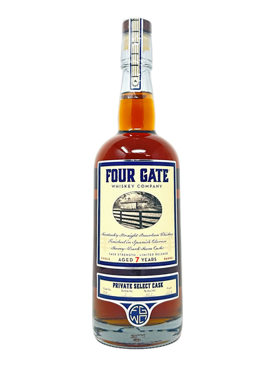 Four Gate Whiskey Company Single Barrel Bourbon Finished in Spanish Oloroso Sherry-Dark Rum Cask #599 122.4 proof - Selected Mash & Journey