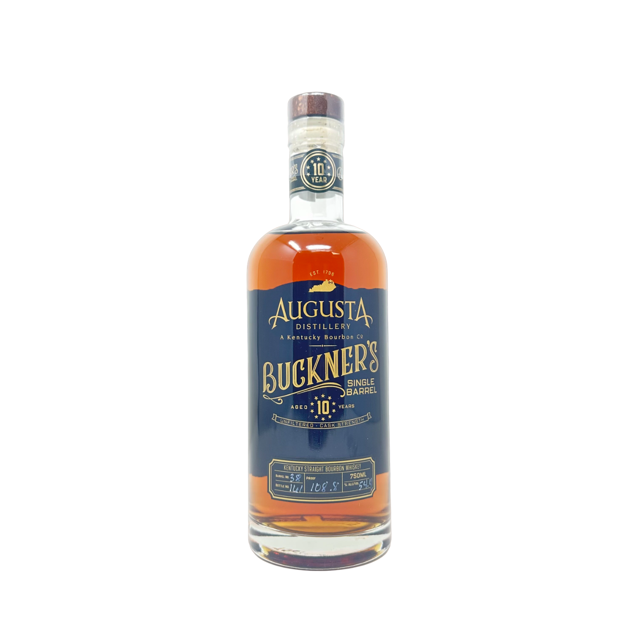 Augusta Distillery Buckner's 10 Year Single Barrel Bourbonのボトル画像
