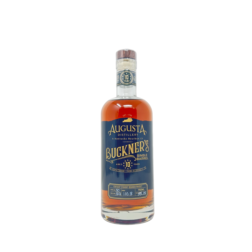 Augusta Distillery Buckner's 10-Year Single Barrel Bourbon Barrel #30 110.3 proof - Selected by Seelbach's