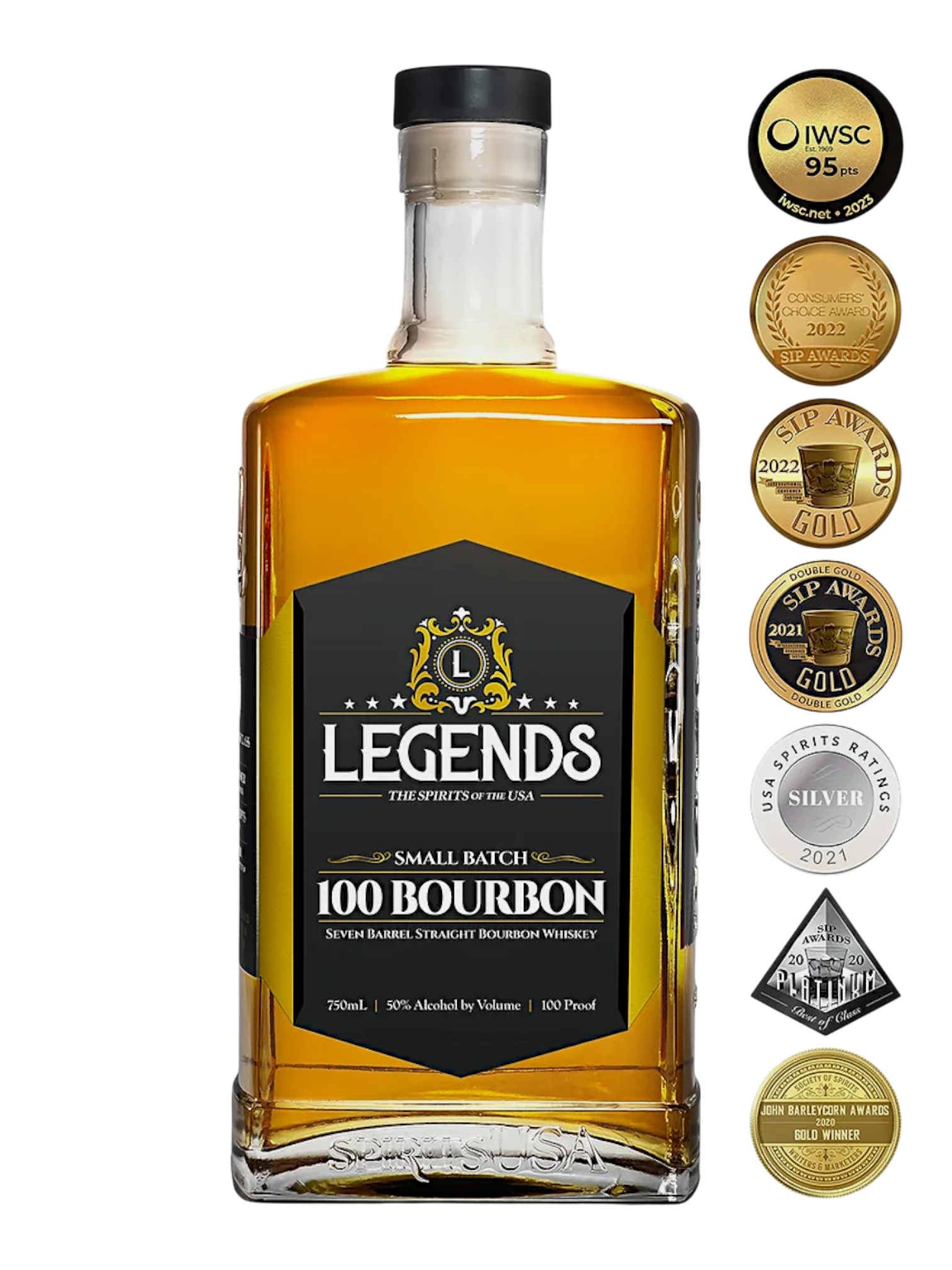 Legends 100 Bourbon (Small Batch)のボトル画像