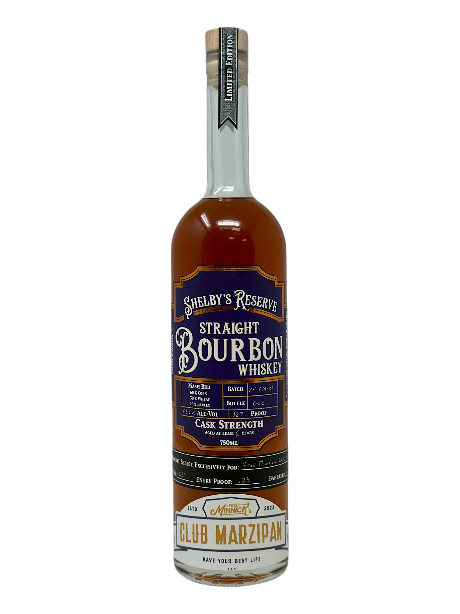 Shelby's Reserve Cask Strength Straight Bourbon Whiskeyのボトル画像