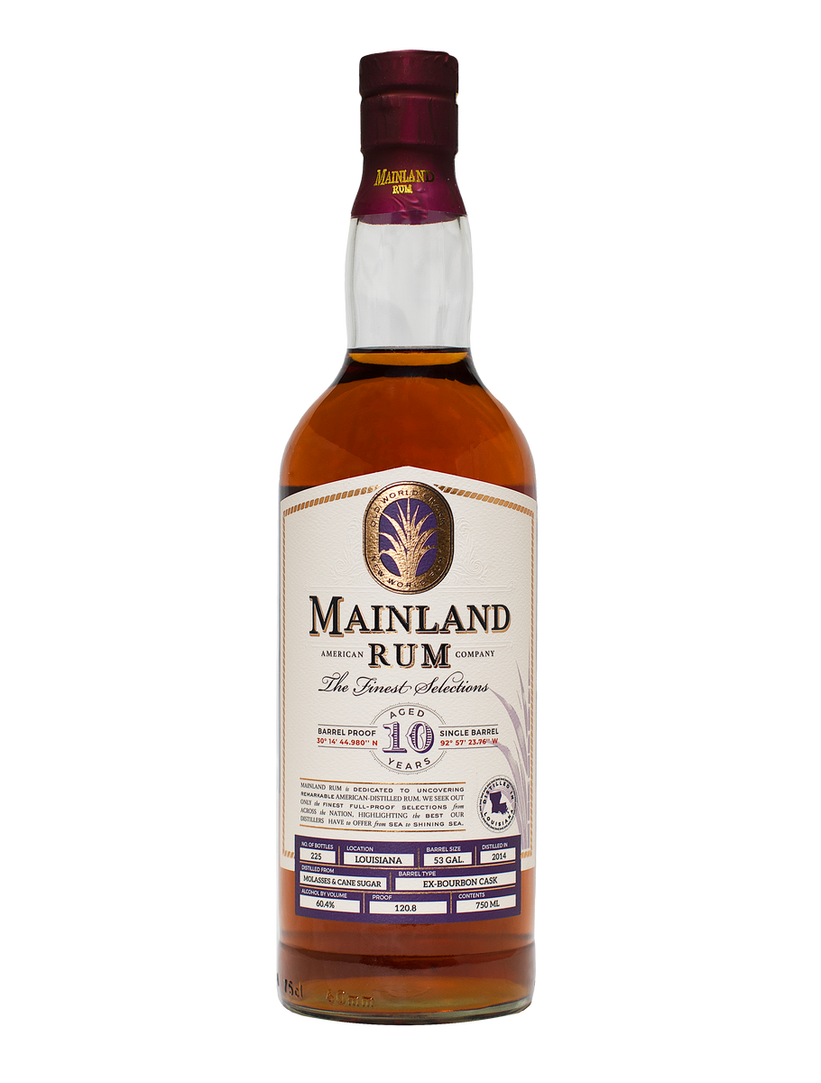 Mainland Rum Louisiana 10-Year 120.8 proof