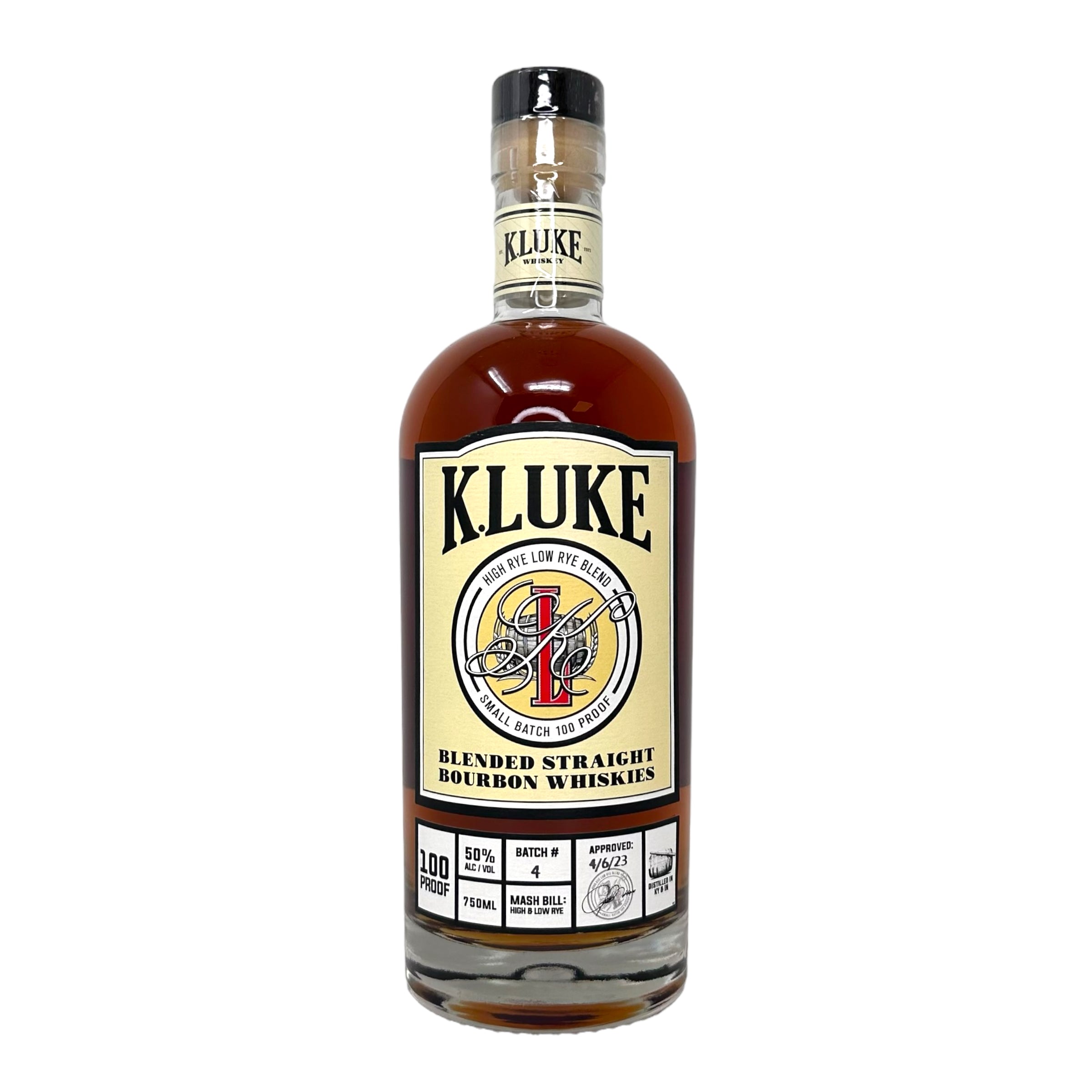 K.LUKE Whiskey Company Small Batch 100 Proof Bourbon Batch 4 – Seelbach's