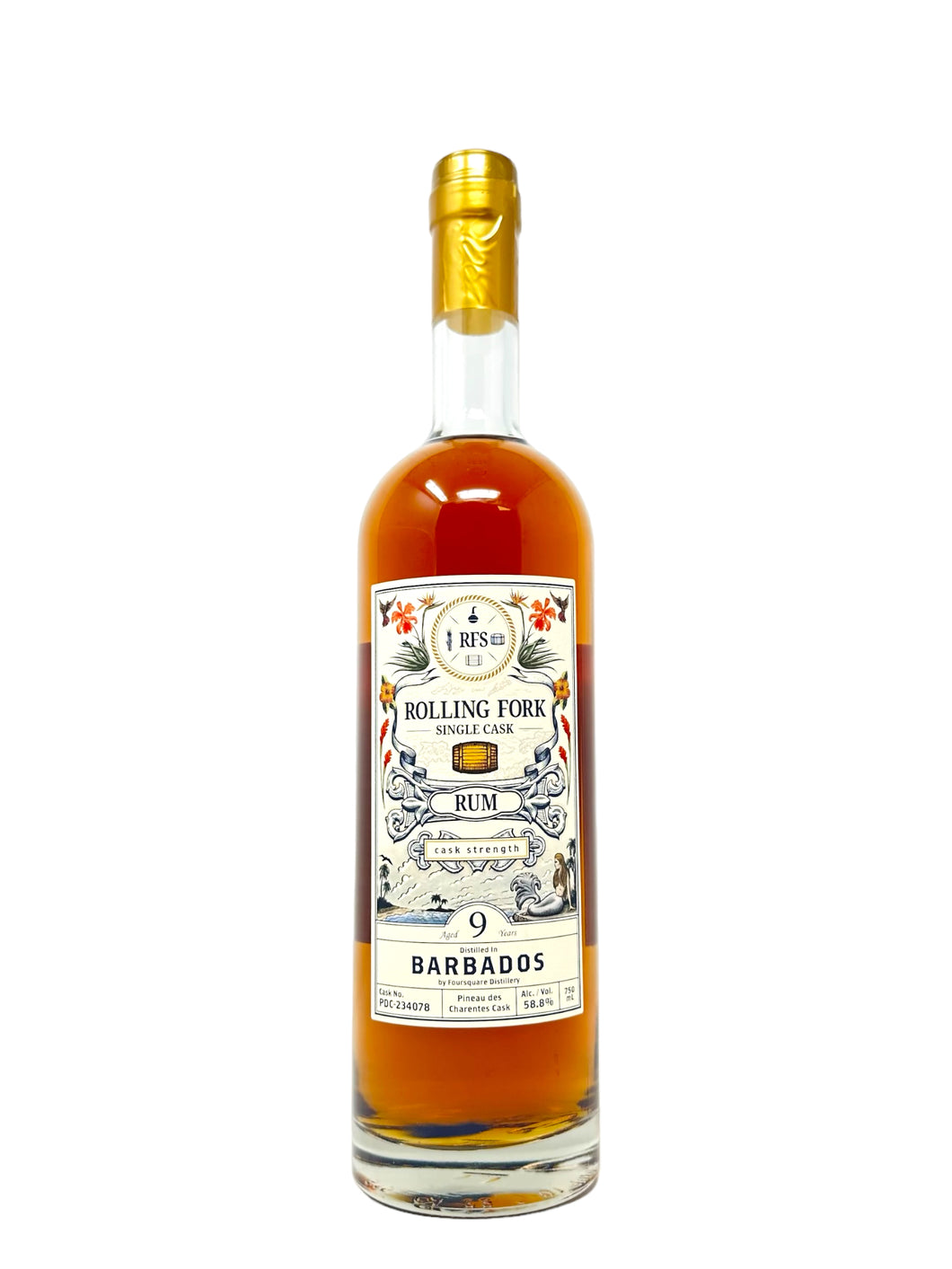 Rolling Fork Spirits 9-Year Barbados Rum Finished in Pineau des Charentes 58.8% #PDC-234078 - Selected by Seelbach's