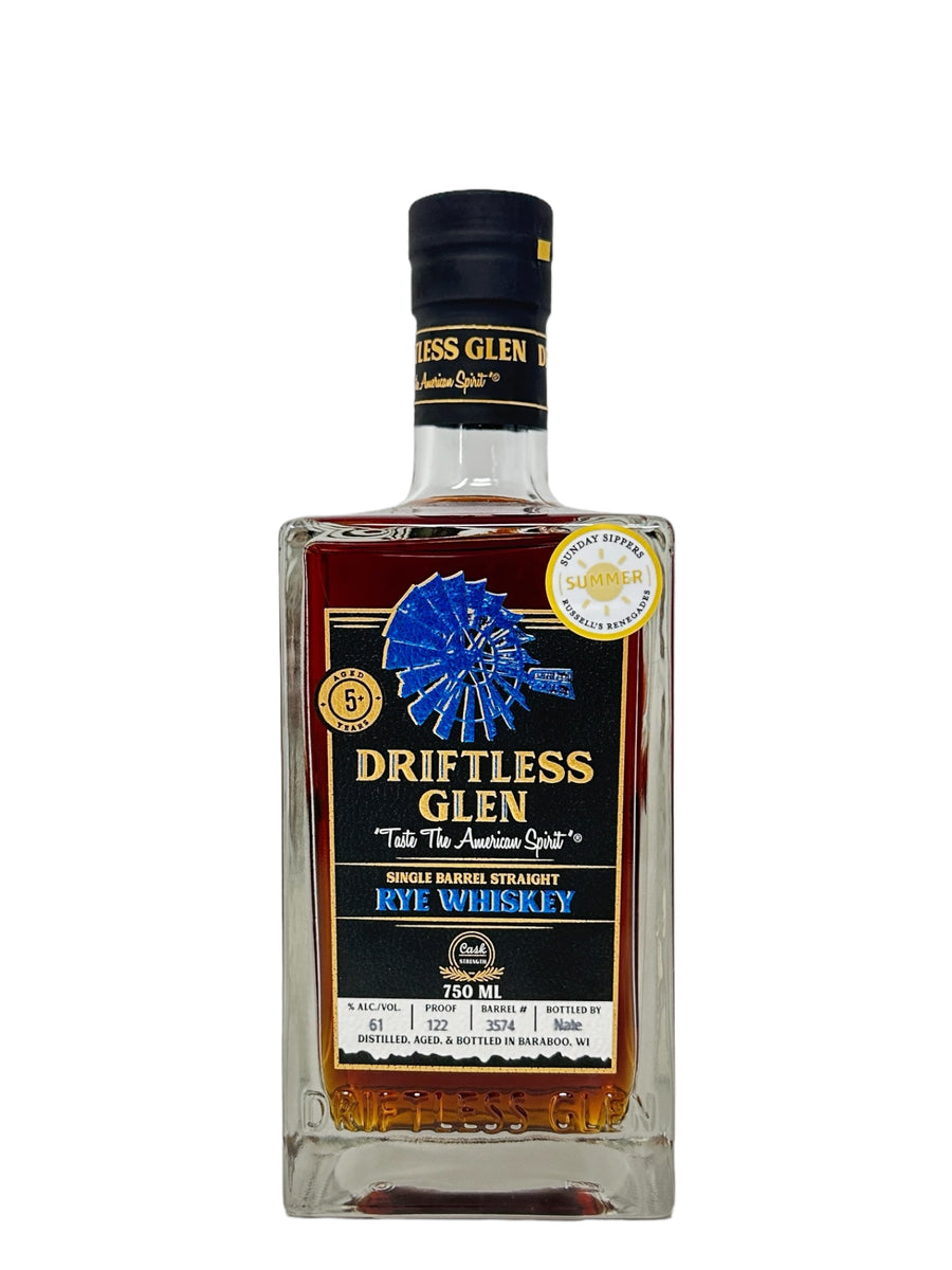 Driftless Glen Single Barrel Rye Barrel#3574 122 proof - Selected by Sunday Sippers & Russell’s Renegades