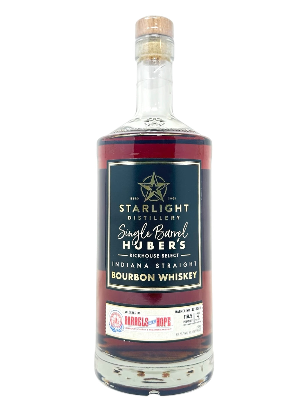 Starlight Distillery Single Barrel Bourbon #22-2325 119.5 proof - Selected by Barrels for Hope