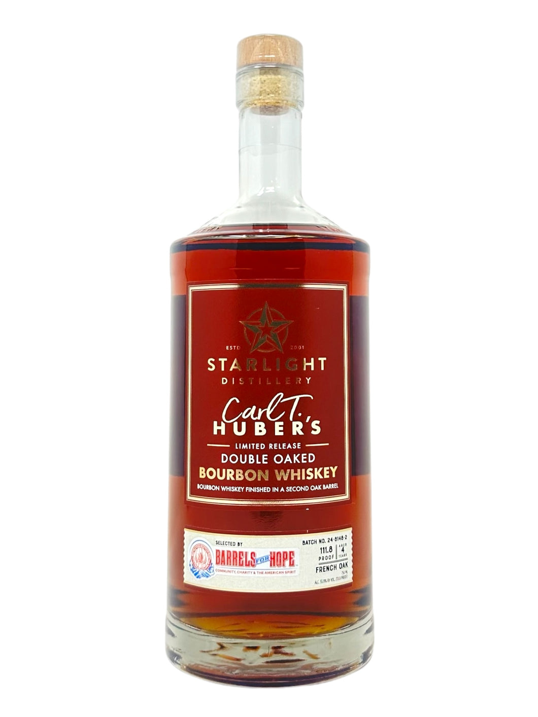 Starlight Distillery Double Oaked Bourbon #24-8148-2 111.8 proof - Selected by Barrels for Hope