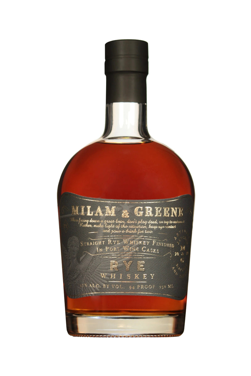 Milam and Greene Straight Rye Whiskey Finished in Port Wine Cask