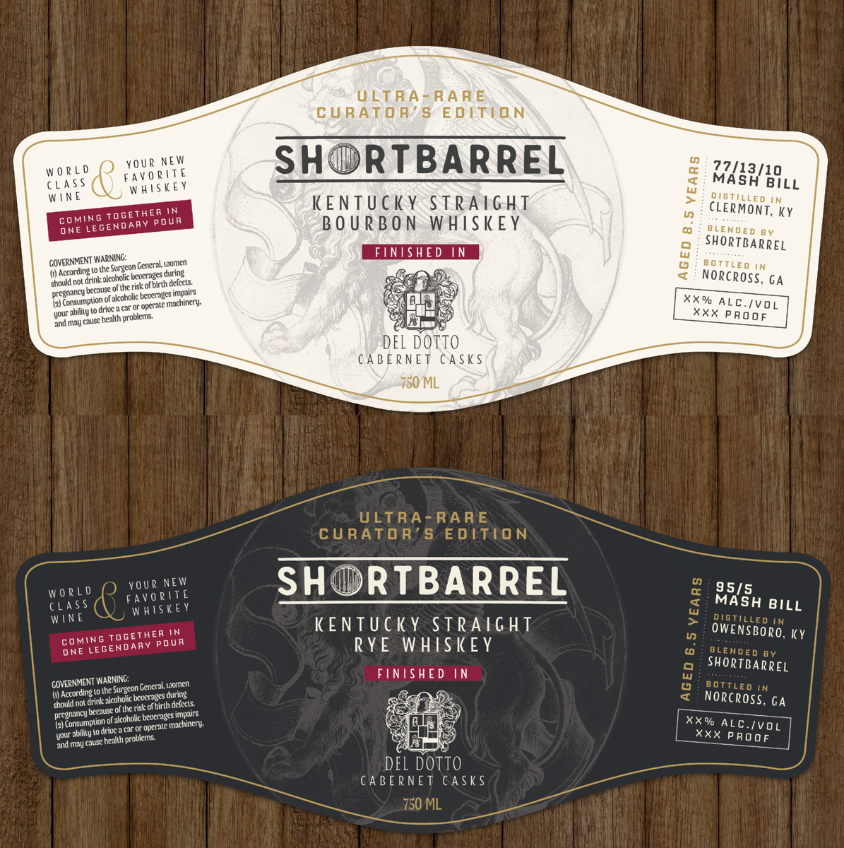 Shortbarrel x Del Dotto Kentucky Straight Bourbon & Rye Whiskey (2-PACK)