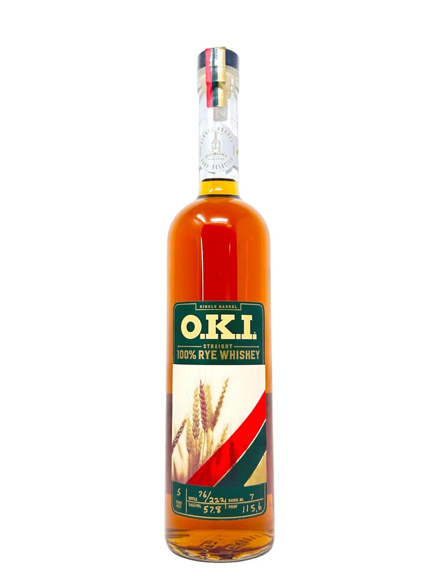 O.K.I Single Barrel Straight Rye Whiskey Barrel No. 7 115.6 proof