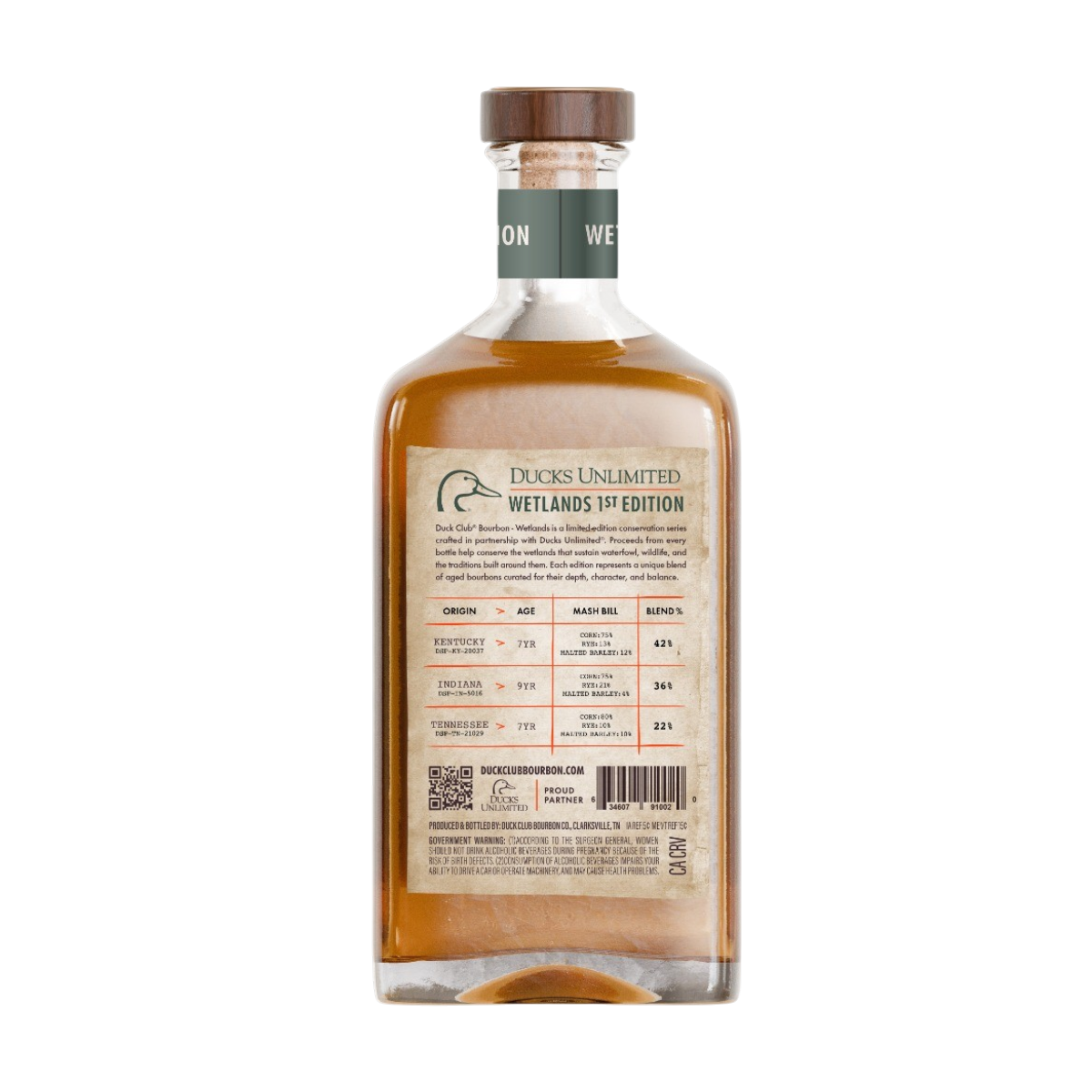 Duck Club Ducks Unlimited Wetlands Blend of Straight Bourbon