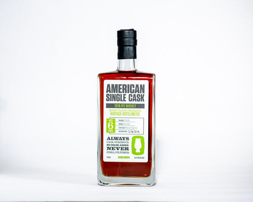 American Single Cask 100% Rye Whiskey from Heritage Distilling Co. Cask #0004