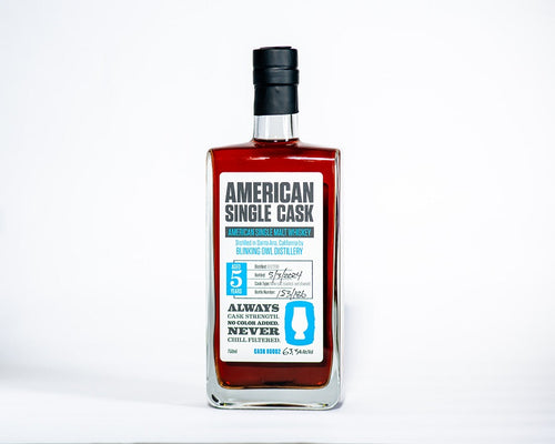 American Single Cask American Single Malt Whiskey from Blinking Owl Distillery Cask #0002