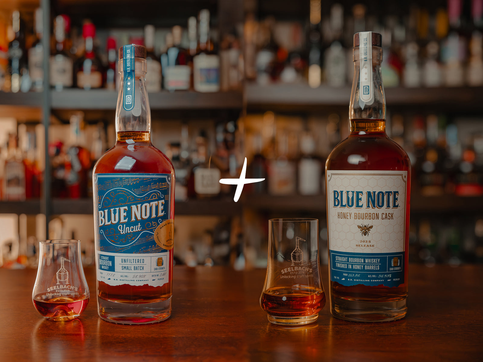 Blue Note Seelbach's 3 Barrel Bourbon Blend & 2025 Honey Bourbon Cask Whiskey 2-Pack