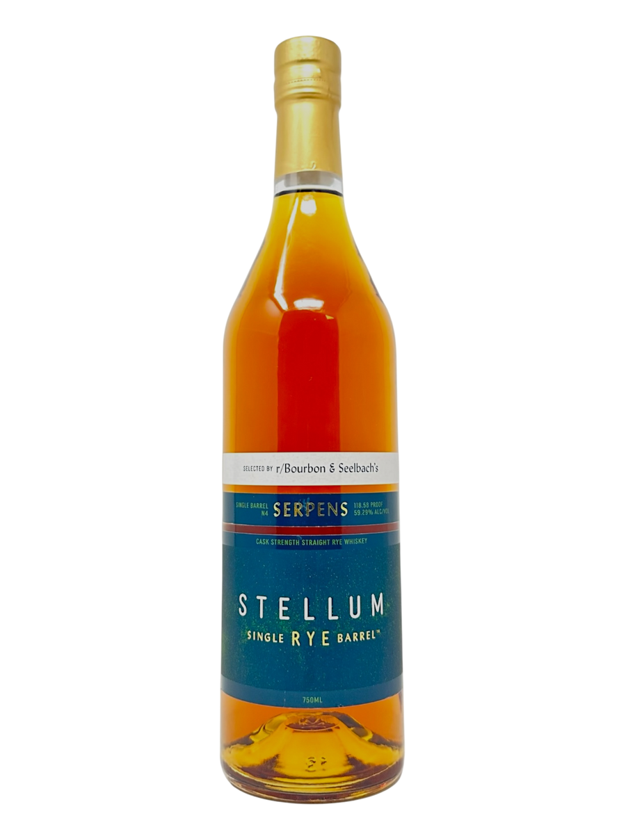 Stellum Single Barrel Rye Serpens N4 118.58 proof - Selected by r/bourbon & Seelbach's