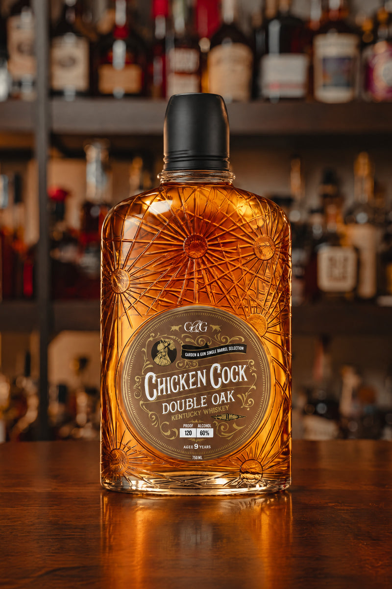 Chicken Cock Double Oak Whiskey 119.8 proof - Garden & Gun Single Barrel Selection