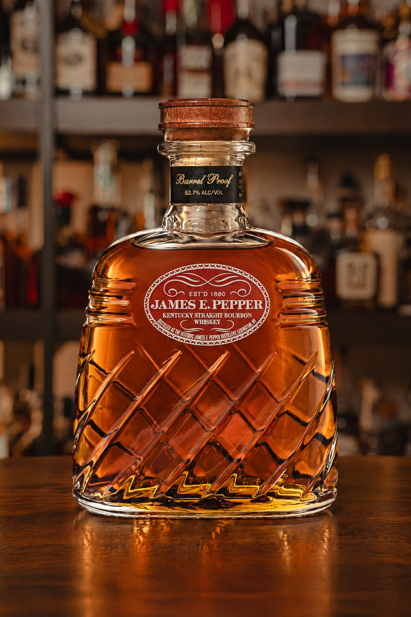 James E. Pepper Decanter Barrel Proof Straight Bourbon Whiskey