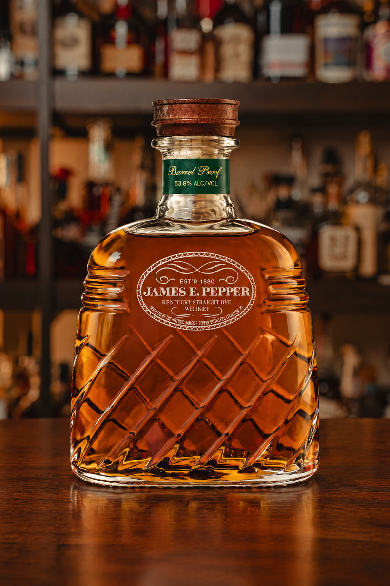 James E Pepper Decanter Barrel Proof Rye Whiskey