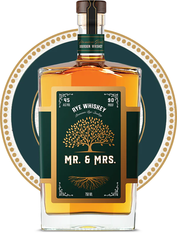 Mr & Mrs Bourbon Green Oak Tree Rye Whiskey