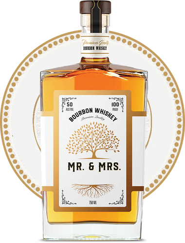 Mr & Mrs Bourbon White Oak Tree Label Bourbon