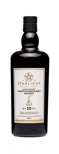 Starlight Distillery Indiana Uplands 10-Year American Single Malt Whiskey