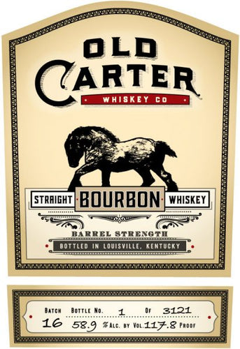 Old Carter Small Batch Straight American Bourbon Batch 16 117.8 proof