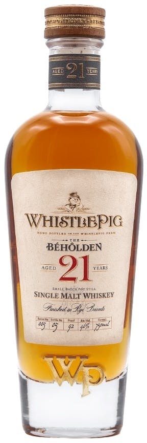 Whistlepig Single Malt Whiskey The Beholden Finished In Rye 21 Yr
