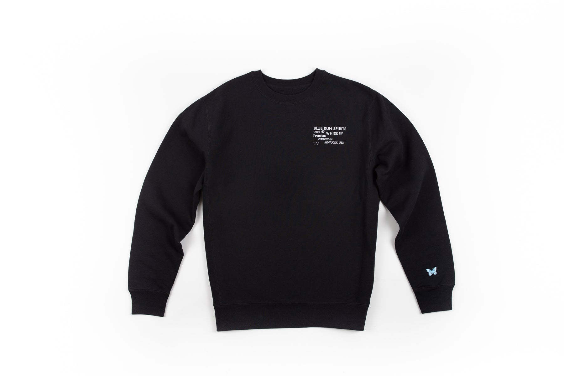 Blue Run Crew Neck Sweatshirt - Black