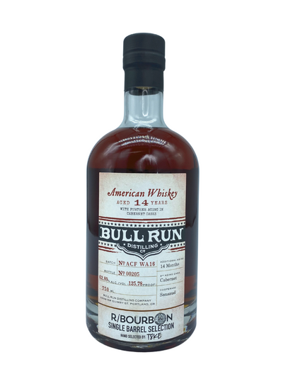 Bull Run 14-Year Cabernet Finished American Whiskey No. ACF WA16 125.78 Proof - Selected by r/bourbon