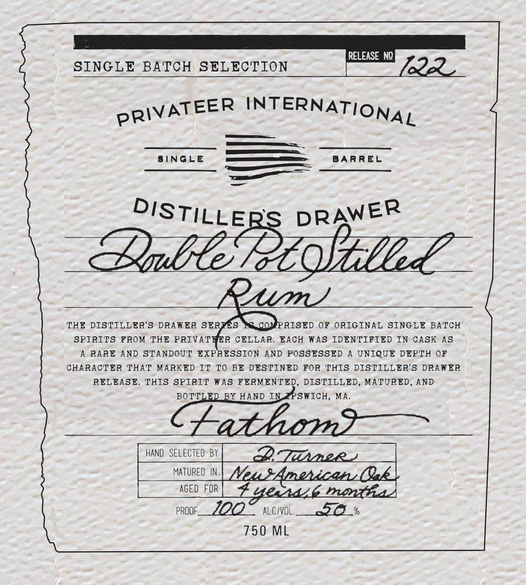 Privateer Rum Distiller's Drawer - Fathom Double Pot Stilled Rum #122
