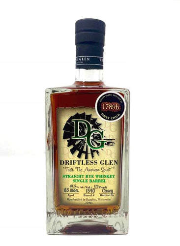 Driftless Glen Distillery 1789b Single Barrel Rye 